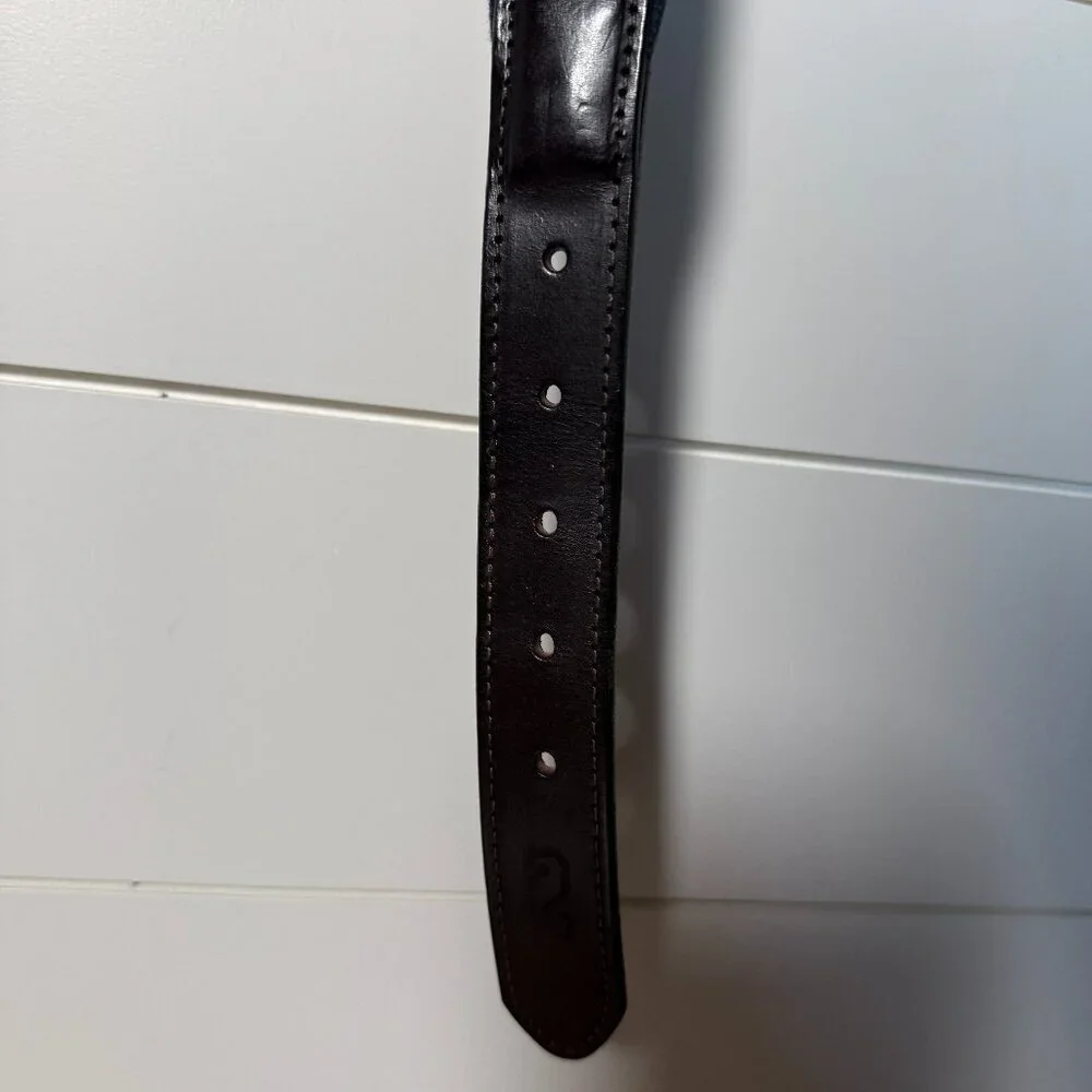 Nautical Navy White Stripe Belt Solid Brass Sz 36 Vineyard Vines